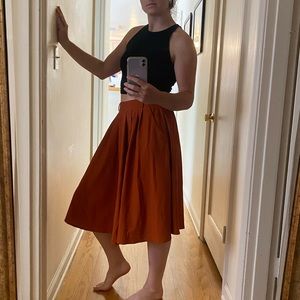 Burnt orange skirt